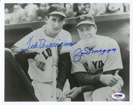 Ted Williams & Joe DiMaggio Dual Signed 8x10 B&W Photo